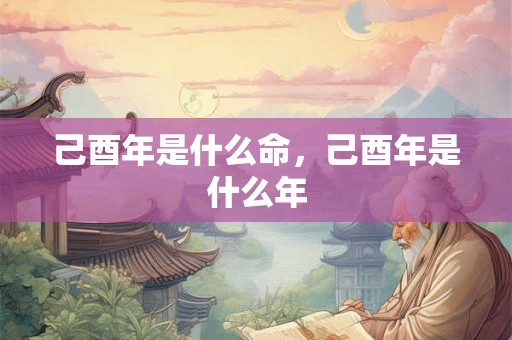己酉年是什么命，己酉年是什么年