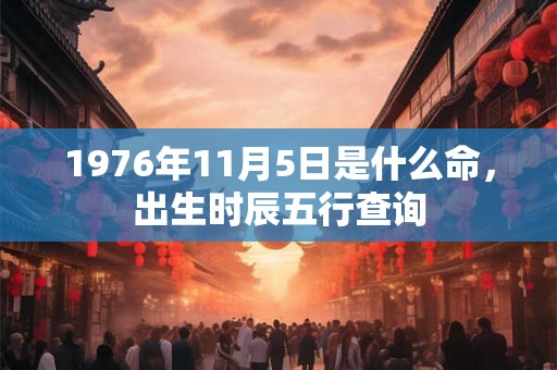 1976年11月5日是什么命，出生时辰五行查询