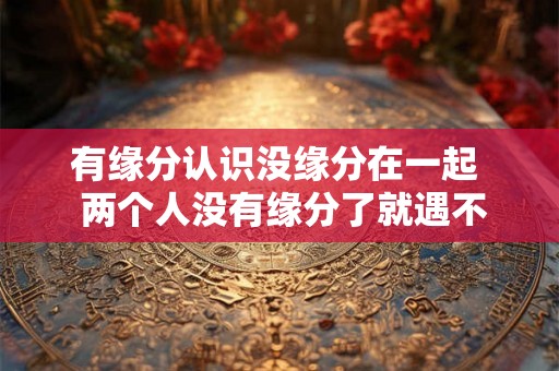 有缘分认识没缘分在一起  两个人没有缘分了就遇不到了