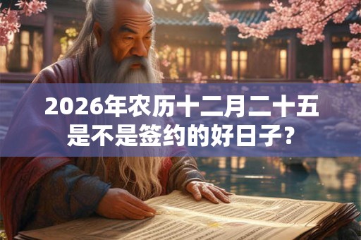 2026年农历十二月二十五是不是签约的好日子？
