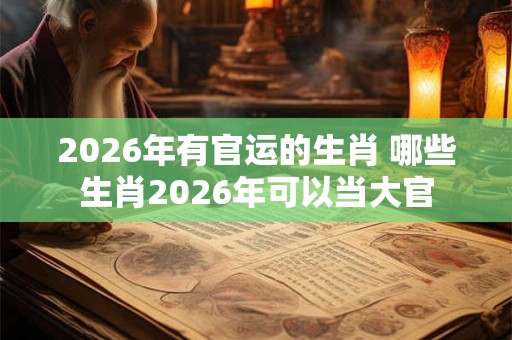 2026年有官运的生肖 哪些生肖2026年可以当大官
