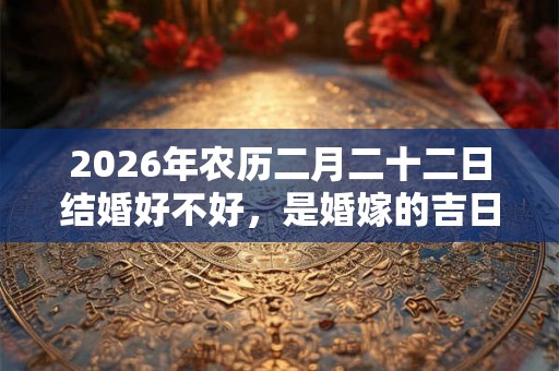 2026年农历二月二十二日结婚好不好，是婚嫁的吉日吗？