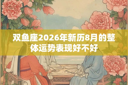 双鱼座2026年新历8月的整体运势表现好不好