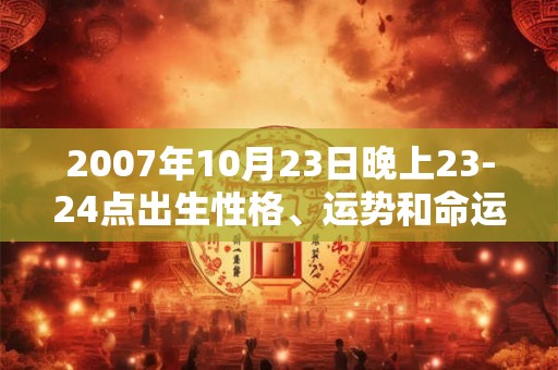 2007年10月23日晚上23-24点出生性格、运势和命运