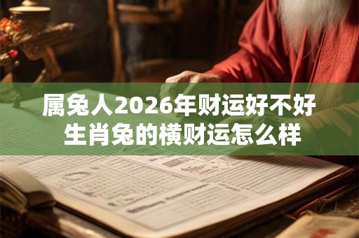 属兔人2026年财运好不好 生肖兔的横财运怎么样 属兔人2026年财运好不好 生肖兔的横财运怎么样