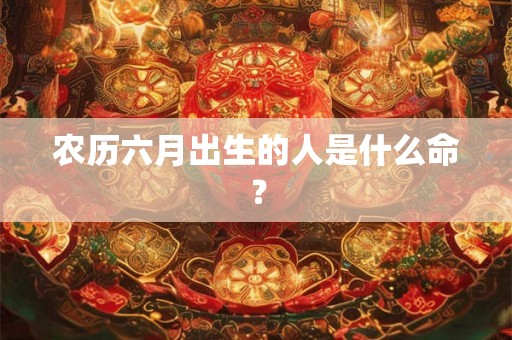 农历六月出生的人是什么命？
