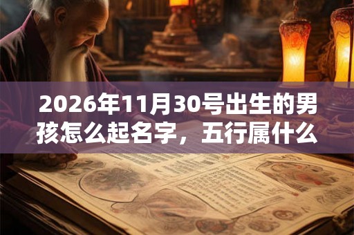 2026年11月30号出生的男孩怎么起名字，五行属什么