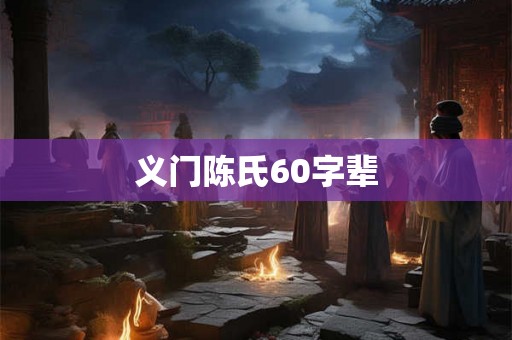 义门陈氏60字辈