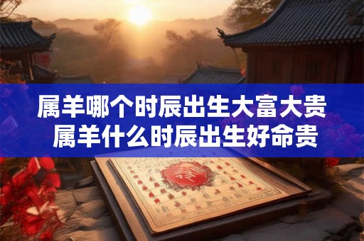 属羊哪个时辰出生大富大贵 属羊什么时辰出生好命贵