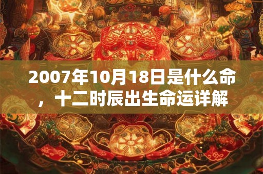 2007年10月18日是什么命，十二时辰出生命运详解