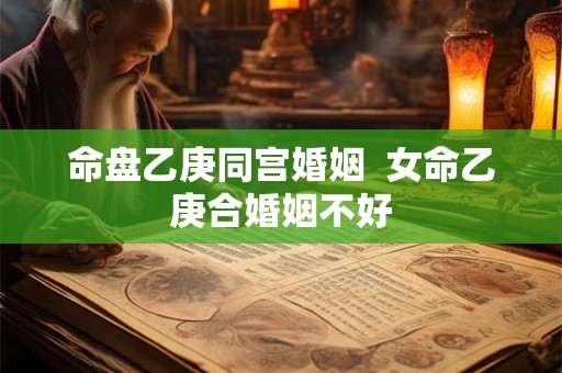 命盘乙庚同宫婚姻  女命乙庚合婚姻不好