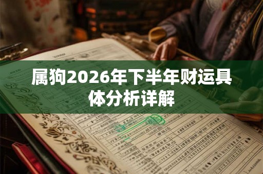 属狗2026年下半年财运具体分析详解
