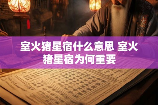 室火猪星宿什么意思 室火猪星宿为何重要