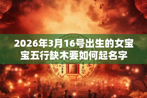 2026年3月16号出生的女宝宝五行缺木要如何起名字