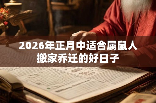 2026年正月中适合属鼠人搬家乔迁的好日子