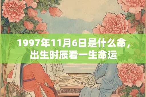 1997年11月6日是什么命，出生时辰看一生命运