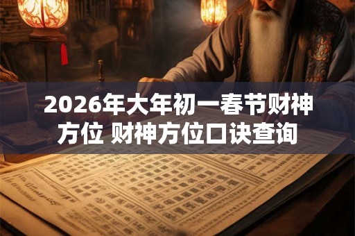 2026年大年初一春节财神方位 财神方位口诀查询 2026年大年初一春节财神方位 财神方位口诀查询