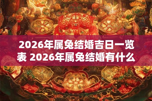 2026年属兔结婚吉日一览表 2026年属兔结婚有什么禁忌