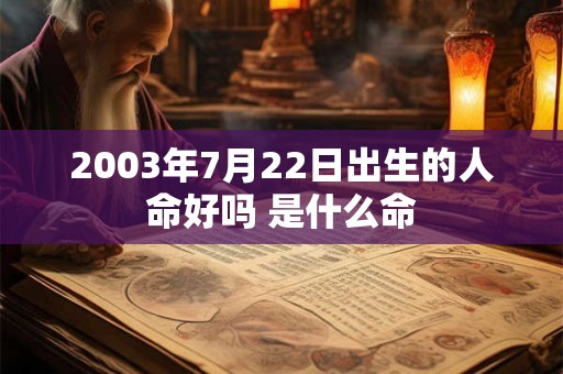2003年7月22日出生的人命好吗 是什么命