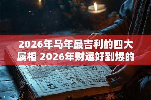 2026年马年最吉利的四大属相 2026年财运好到爆的生肖