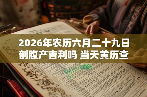 2026年农历六月二十九日剖腹产吉利吗 当天黄历查询
