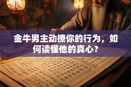 金牛男主动撩你的行为，如何读懂他的真心？