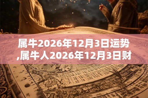 属牛2026年12月3日运势,属牛人2026年12月3日财运,生肖牛2026年12月3日运势