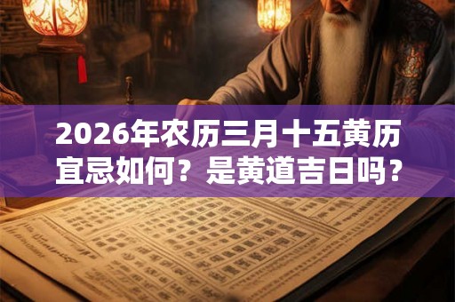 2026年农历三月十五黄历宜忌如何？是黄道吉日吗？