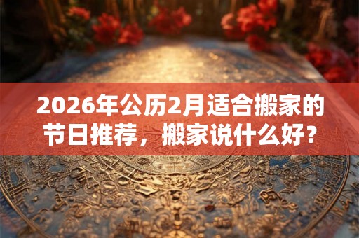 2026年公历2月适合搬家的节日推荐，搬家说什么好？