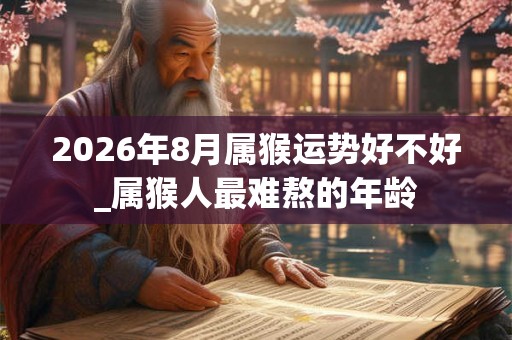 2026年8月属猴运势好不好_属猴人最难熬的年龄