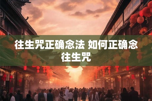 往生咒正确念法 如何正确念往生咒