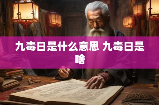 九毒日是什么意思 九毒日是啥