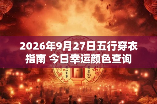 2026年9月27日五行穿衣指南 今日幸运颜色查询 2026年9月27日五行穿衣指南 今日幸运颜色查询