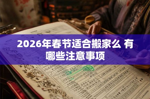 2026年春节适合搬家么 有哪些注意事项