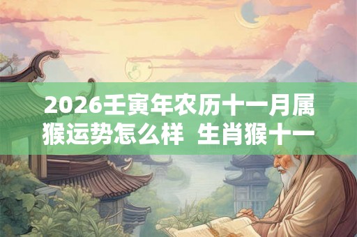 2026壬寅年农历十一月属猴运势怎么样 生肖猴十一月运势预测 2026壬寅年农历十一月属猴运势怎么样 生肖猴十一月运势预测