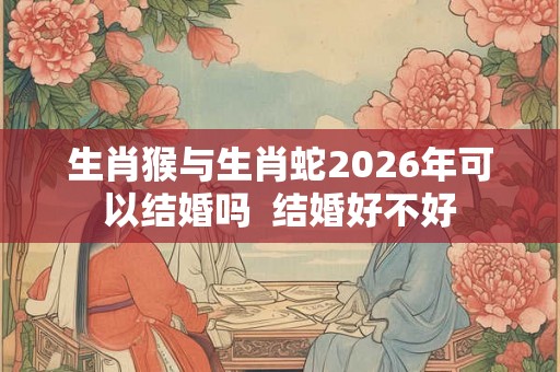 生肖猴与生肖蛇2026年可以结婚吗 结婚好不好 生肖猴与生肖蛇2026年可以结婚吗 结婚好不好