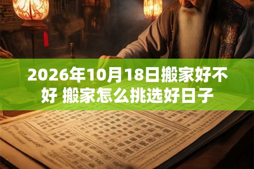 2026年10月18日搬家好不好 搬家怎么挑选好日子
