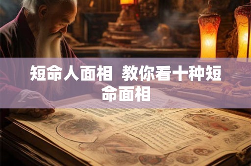 短命人面相  教你看十种短命面相