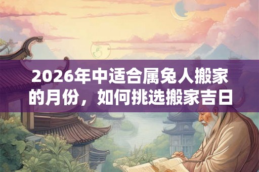 2026年中适合属兔人搬家的月份，如何挑选搬家吉日