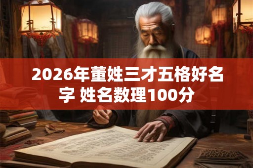 2026年董姓三才五格好名字 姓名数理100分