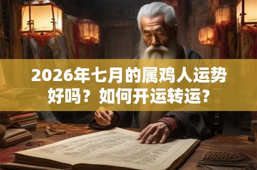 2026年七月的属鸡人运势好吗？如何开运转运？