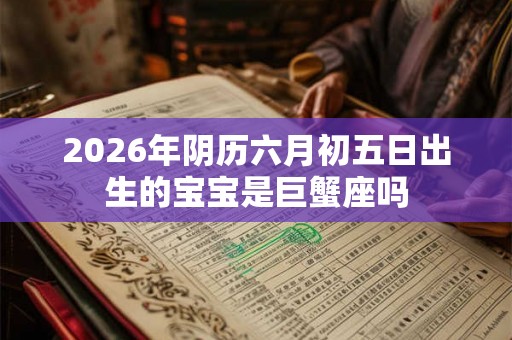 2026年阴历六月初五日出生的宝宝是巨蟹座吗