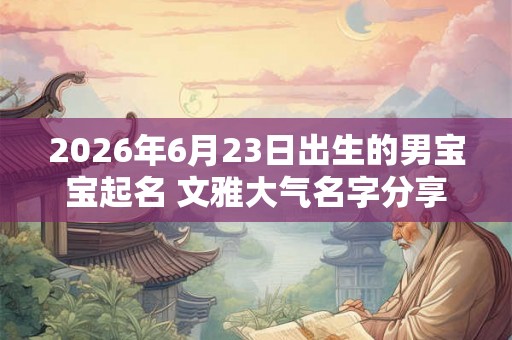 2026年6月23日出生的男宝宝起名 文雅大气名字分享