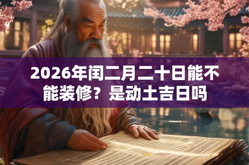 2026年闰二月二十日能不能装修?是动土吉日吗 2026年闰二月二十日能不能装修?是动土吉日吗