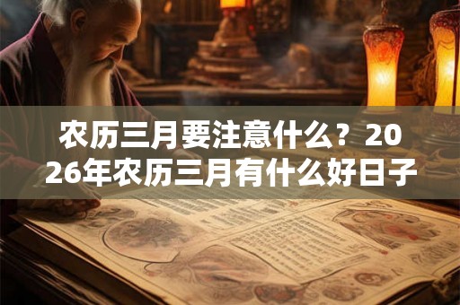 农历三月要注意什么？2026年农历三月有什么好日子？