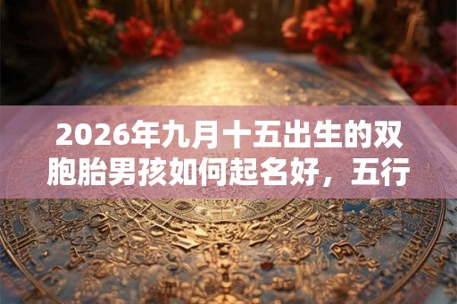2026年九月十五出生的双胞胎男孩如何起名好，五行属什么