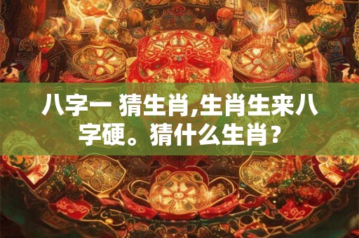 八字一 猜生肖,生肖生来八字硬。猜什么生肖？