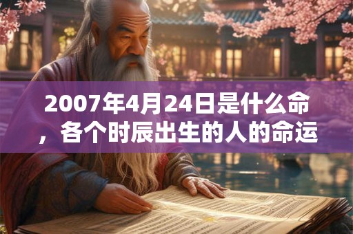 2007年4月24日是什么命，各个时辰出生的人的命运
