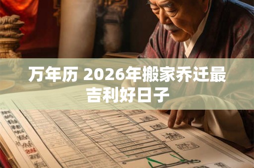 万年历 2026年搬家乔迁最吉利好日子