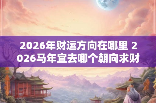 2026年财运方向在哪里 2026马年宜去哪个朝向求财